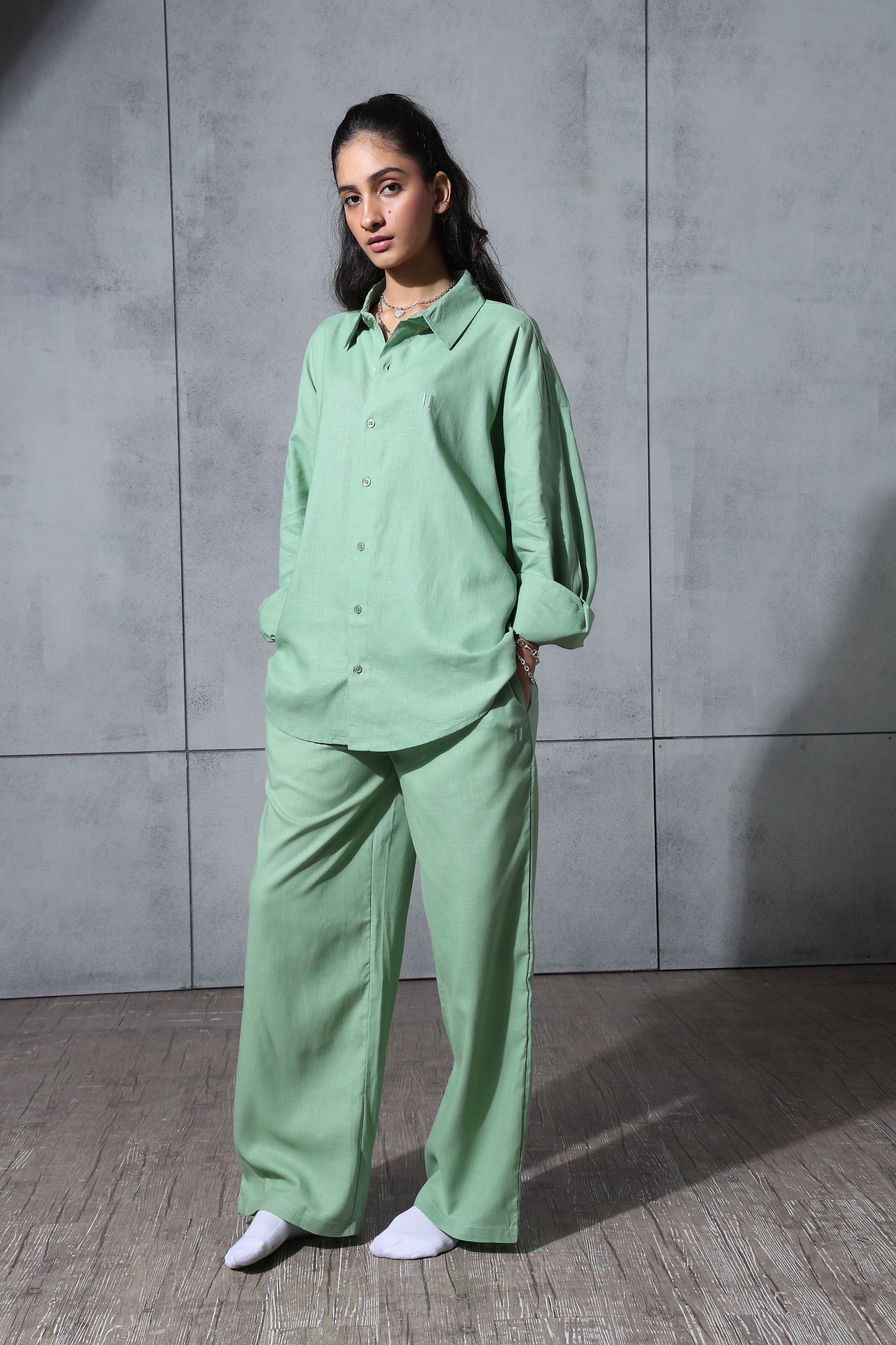 Matcha Mist Linen Shirt