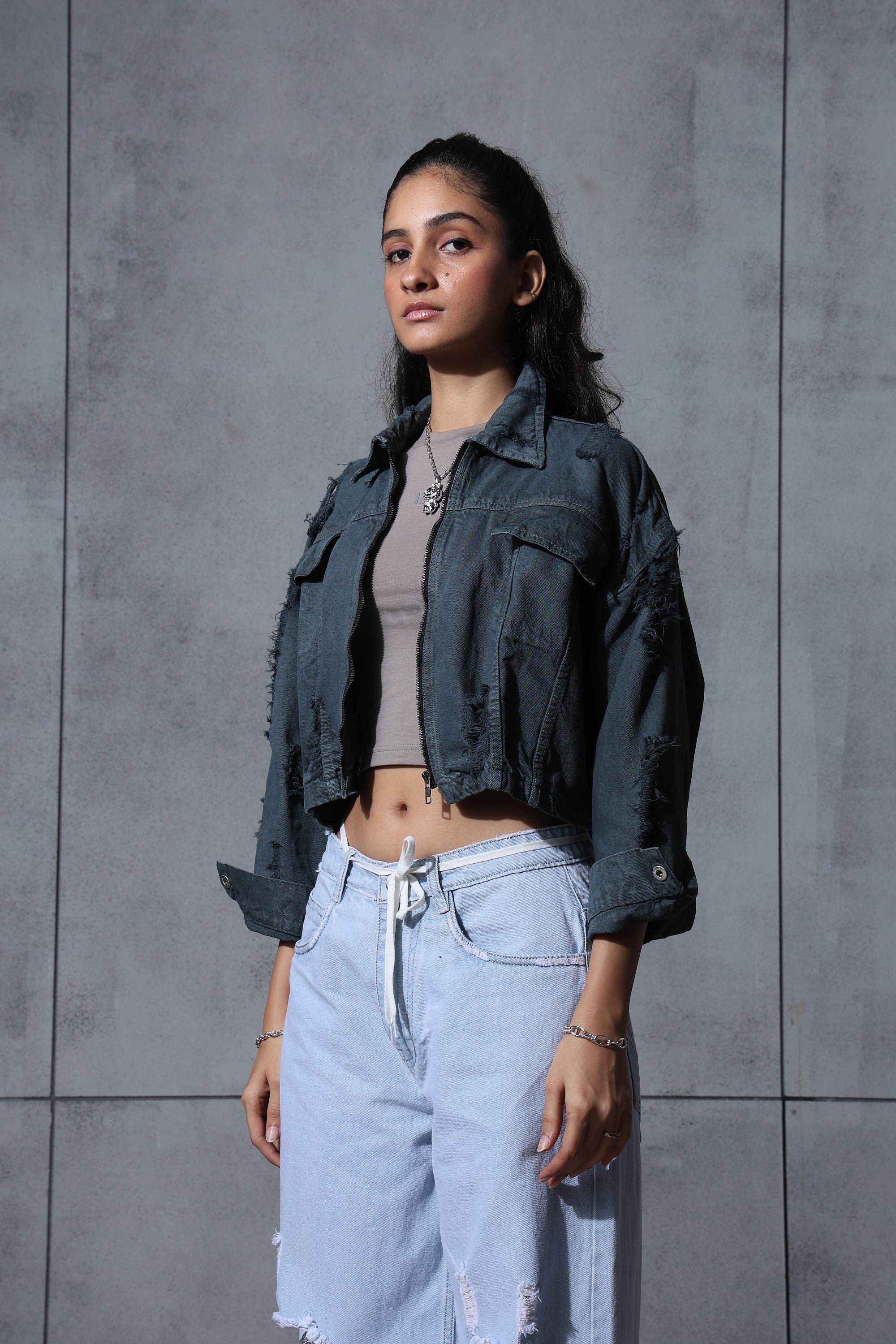 Olive Cropped Jacket