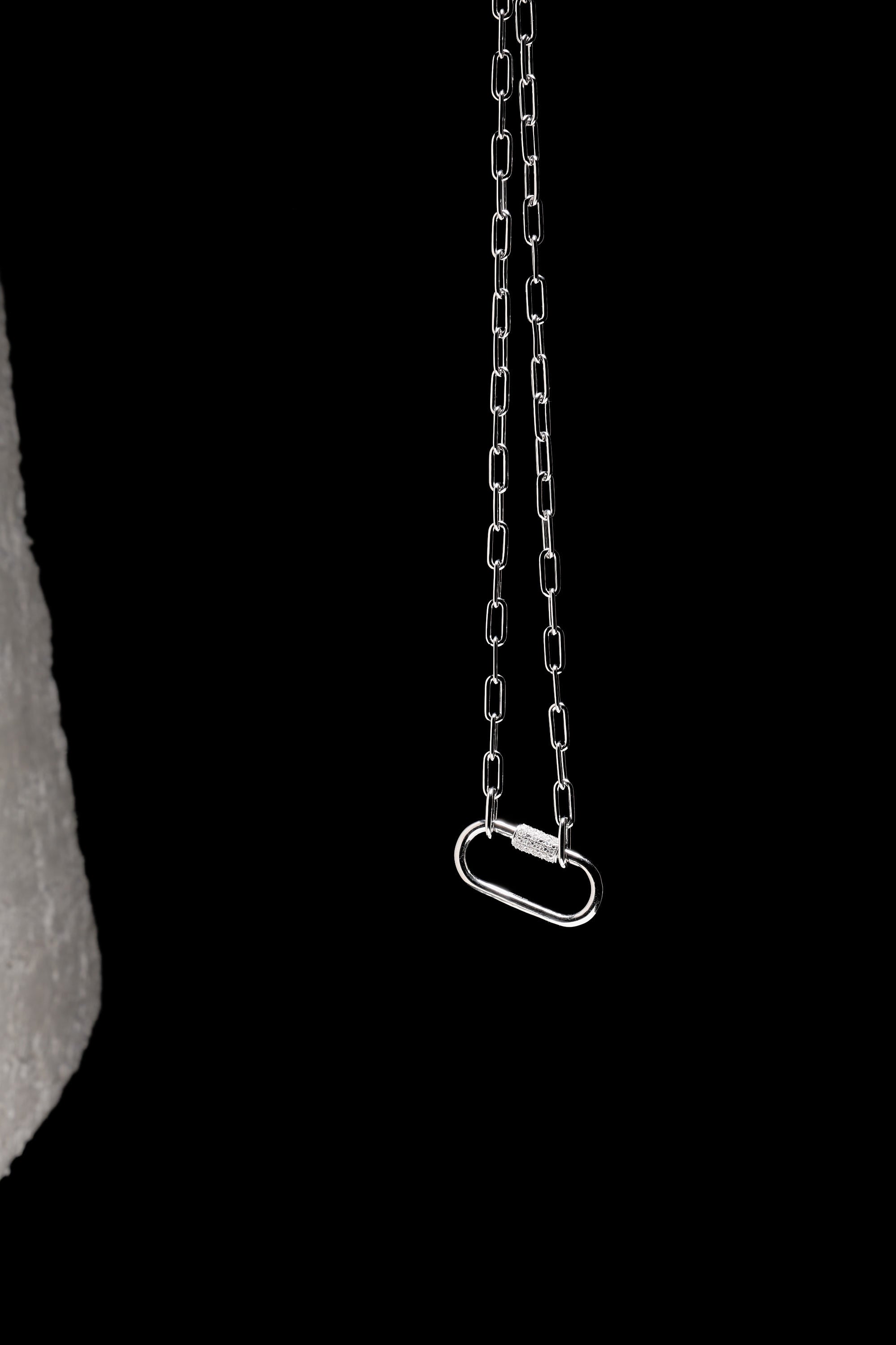 Carrabena Chain in Sterling Silver with Lab-Grown Diamonds