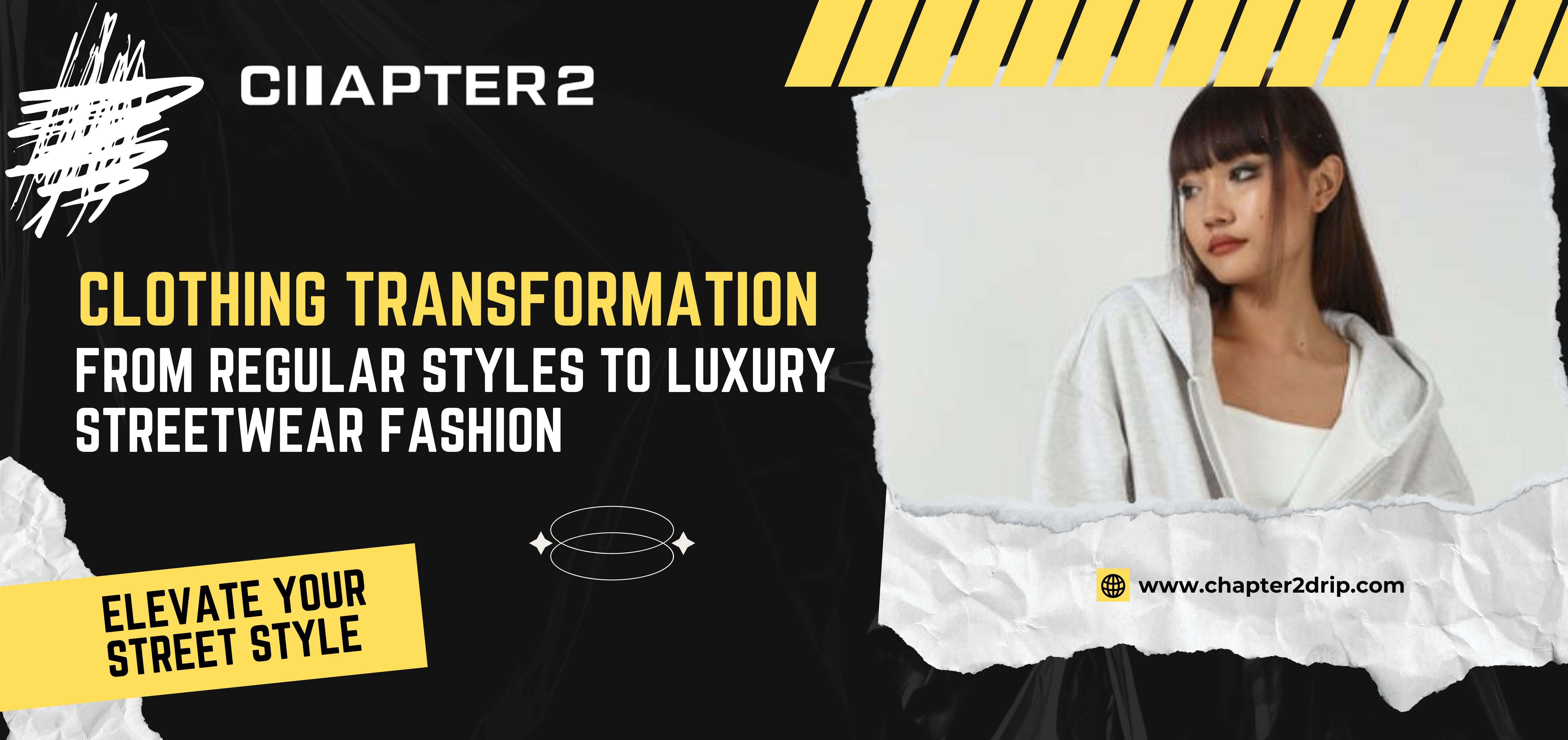Clothing transformation from regular styles to luxury streetwear fashion