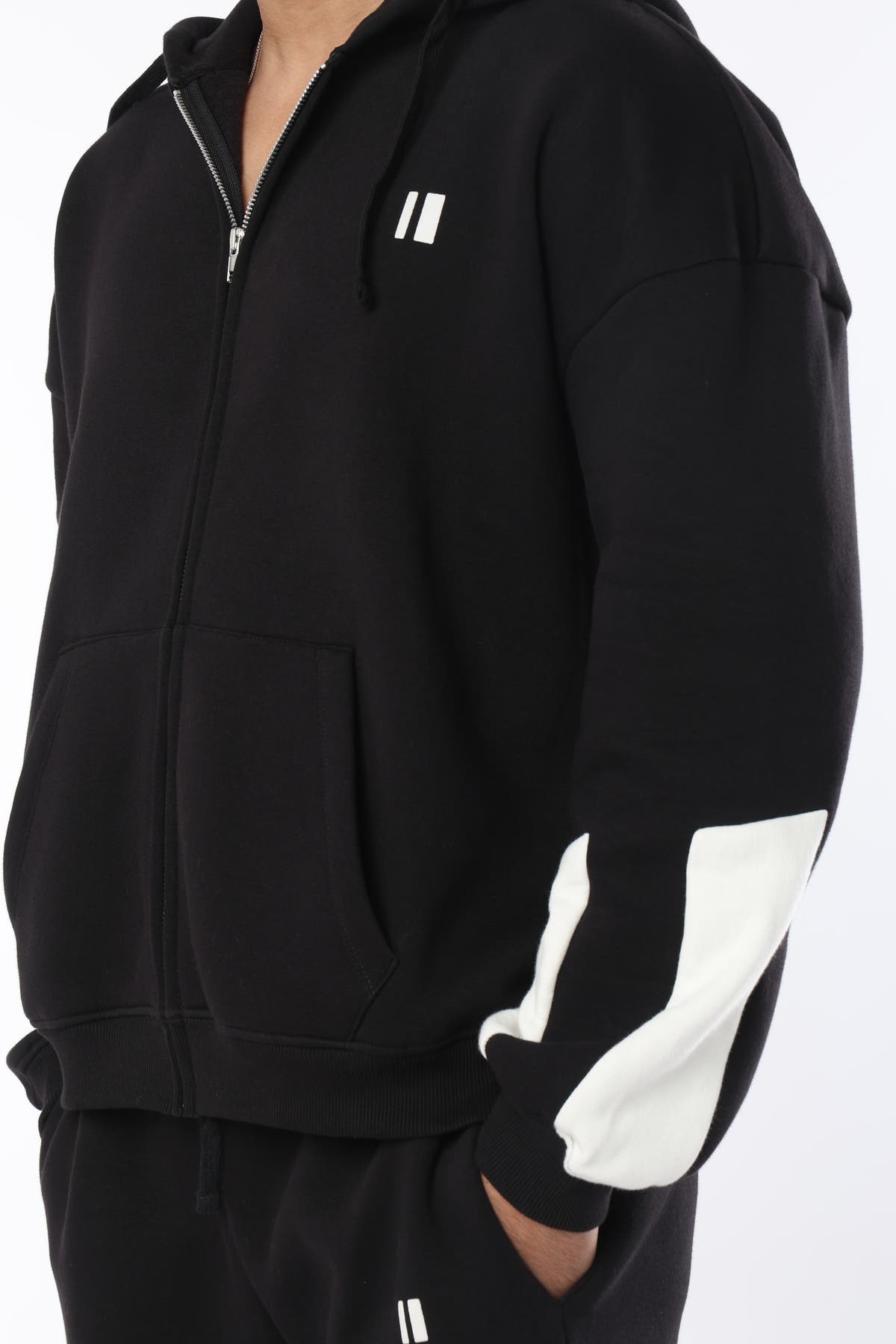 Black and Dusty Coffee Everyday Zipper Hoodie - pack of 2 + Black Sweatpants