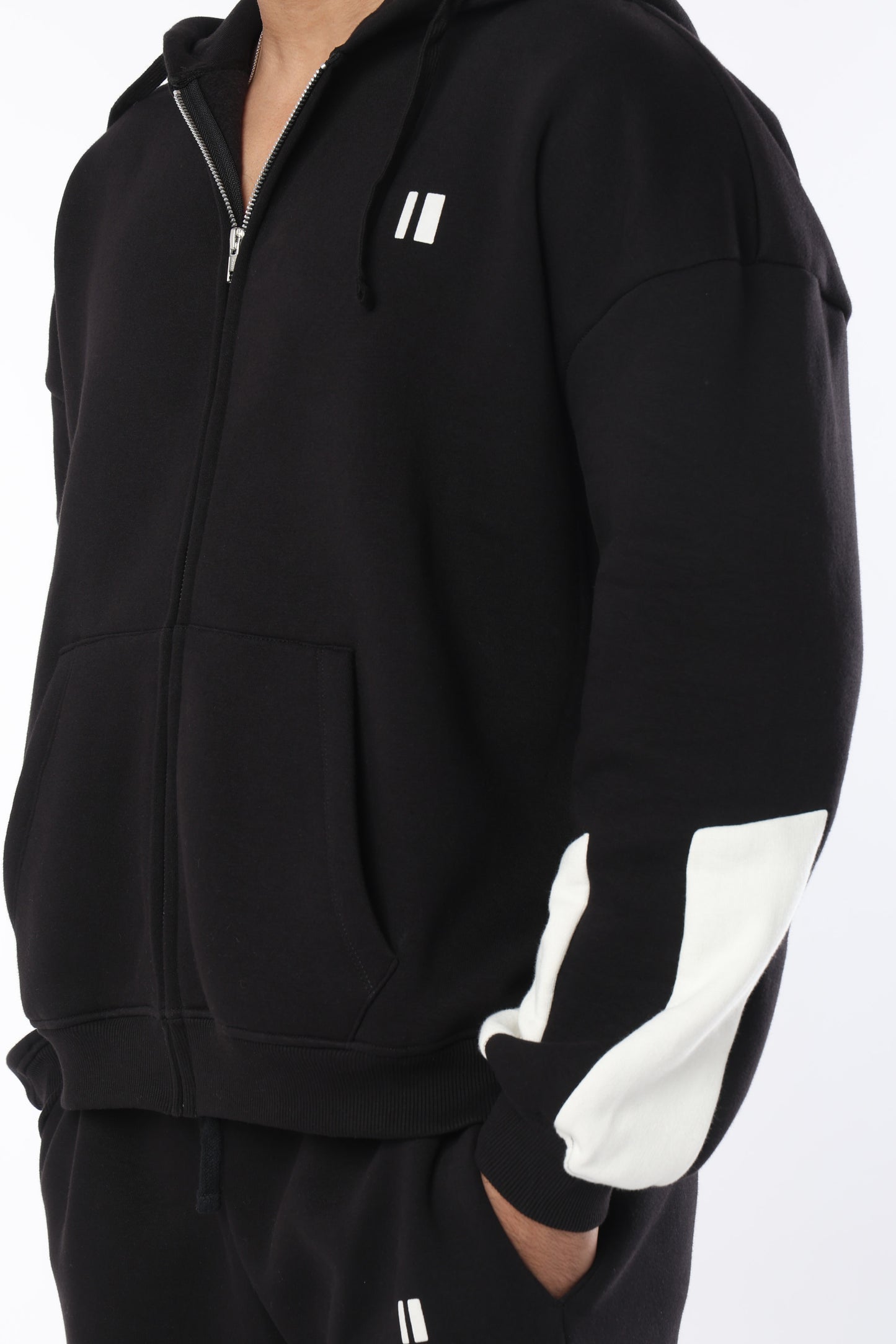 Black and Dusty Coffee Everyday Zipper Hoodie - pack of 2 + Black Sweatpants