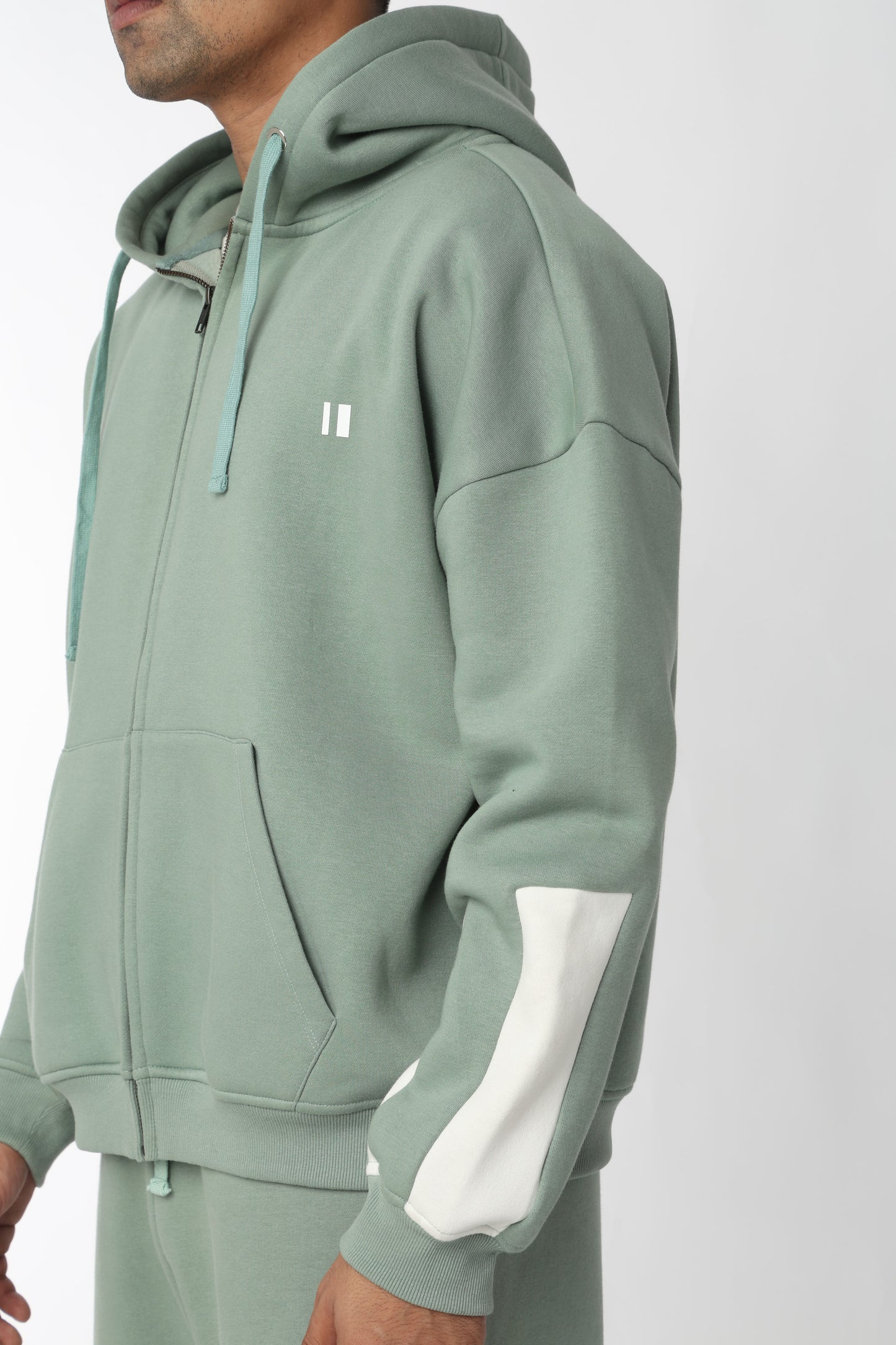 Sea Green Everyday Zipper Hoodie + Sweatpants Set