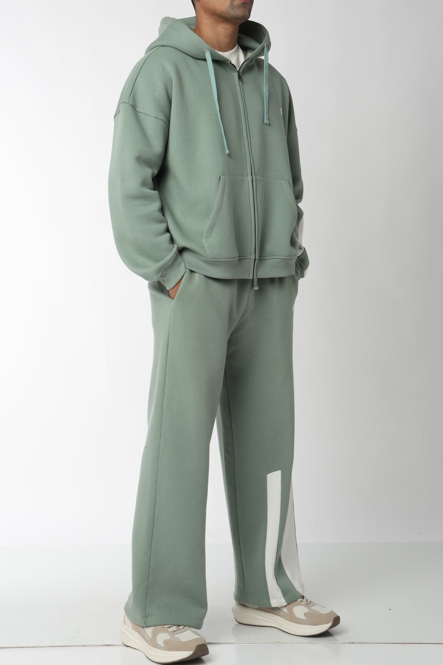 Sea Green Everyday Zipper Hoodie + Sweatpants Set