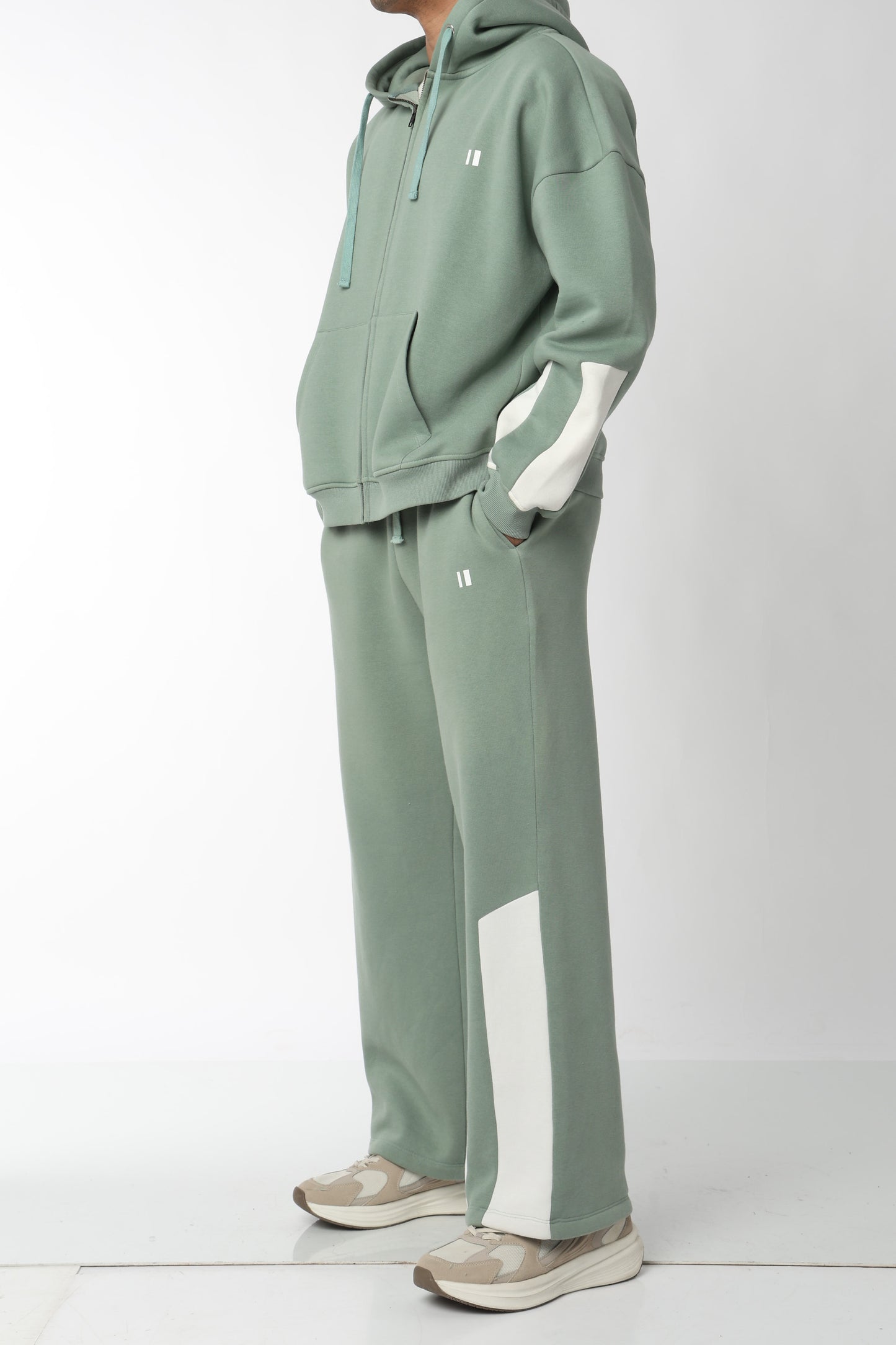 Sea Green Everyday Zipper Hoodie + Sweatpants Set