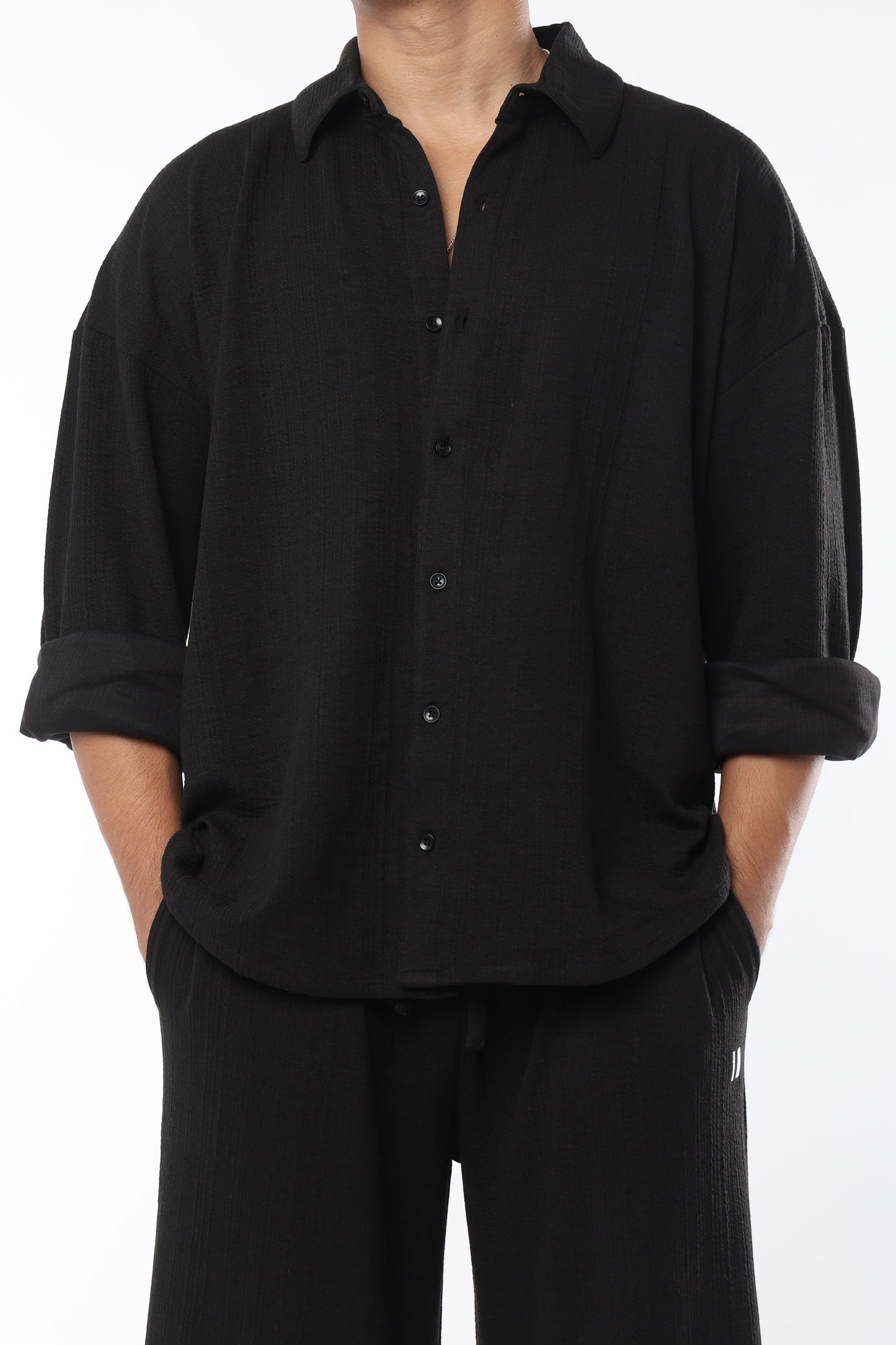Chapter2Drip Crossknit Black shirt — view 2