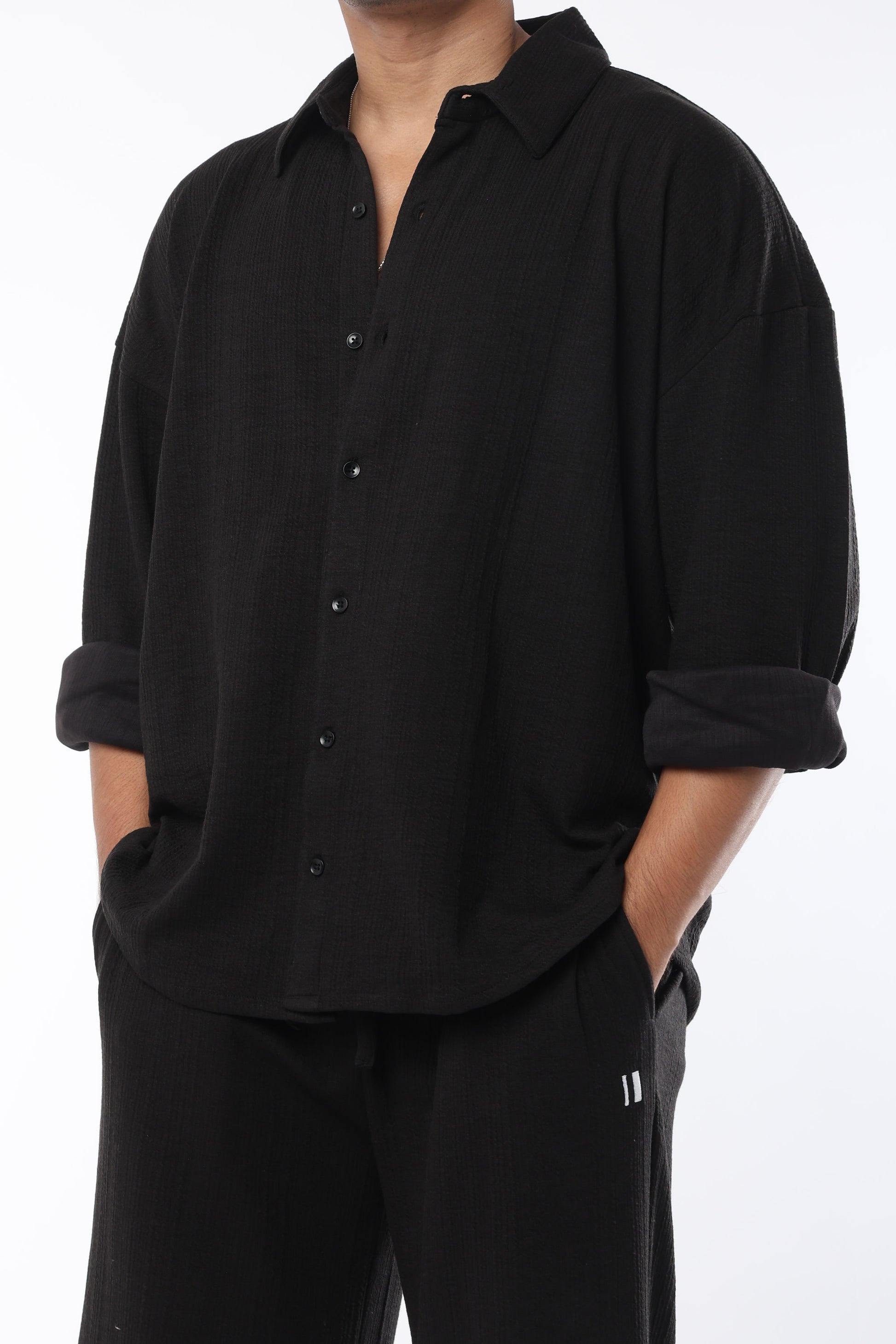 Chapter2Drip Crossknit Black shirt — view 4