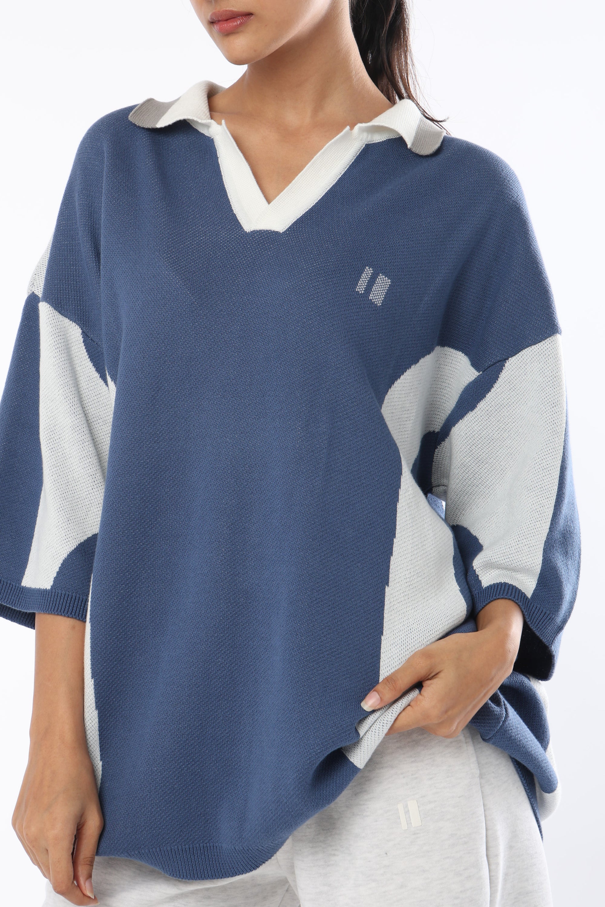 Blue Knit Polo