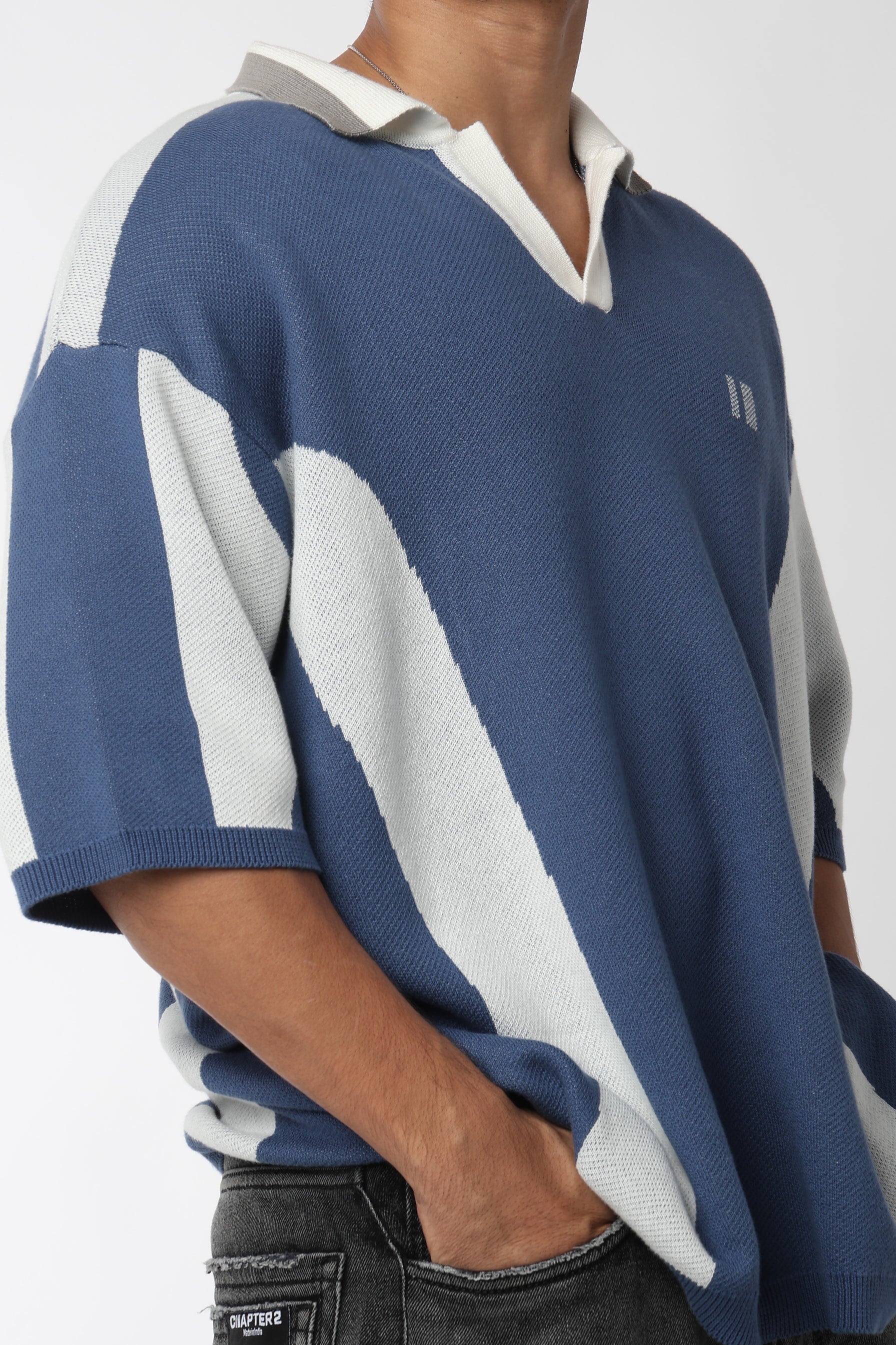 Blue Knit Polo
