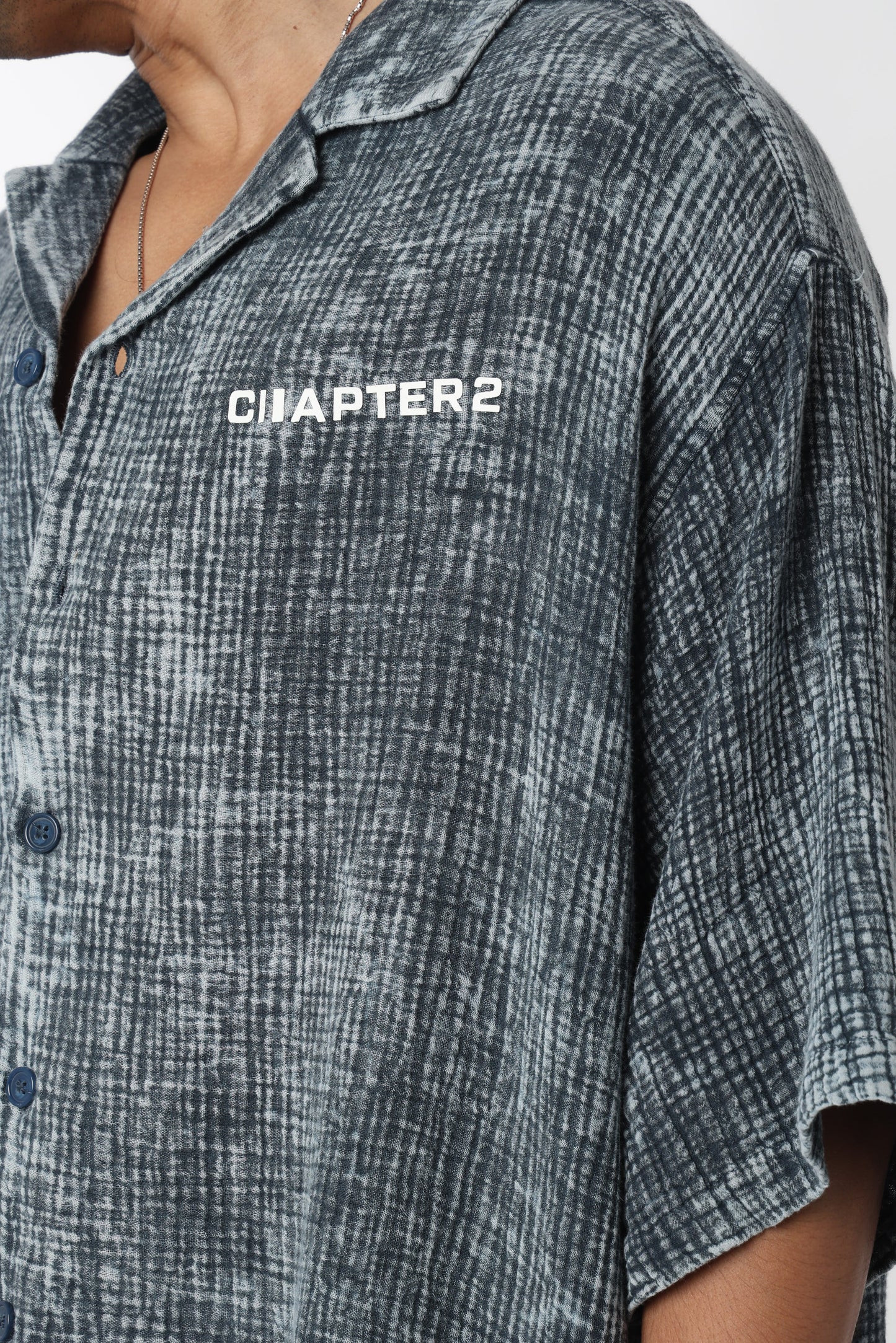 Chapter2Drip Washed Waffle Blue shirt — view 4