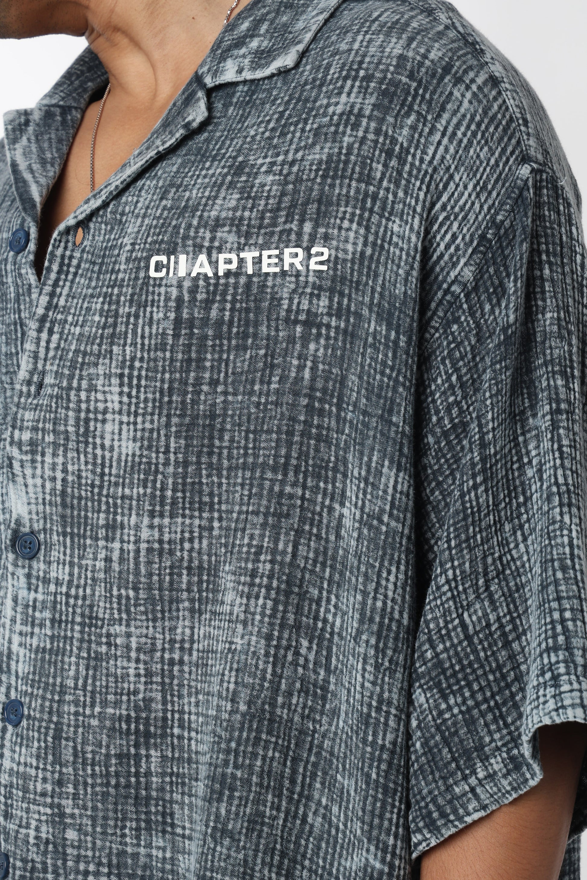 Chapter2Drip Washed Waffle Blue shirt — view 4