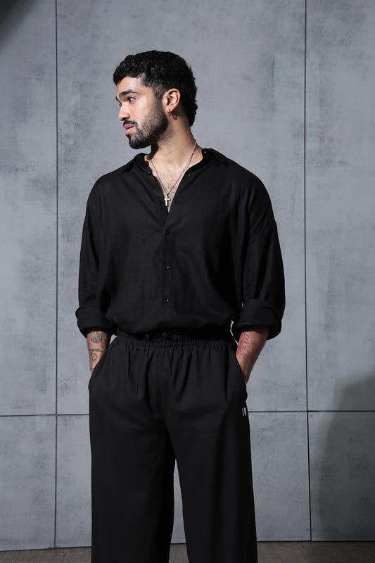 Chapter2Drip Black linen pants — view 3