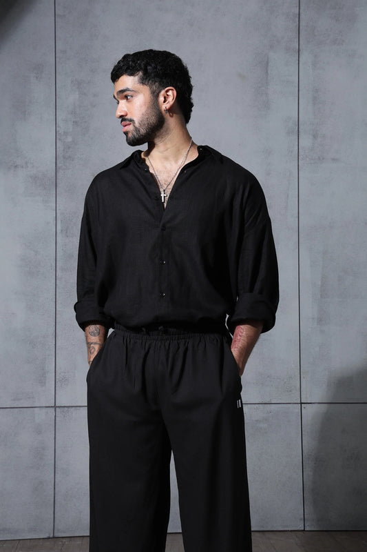 Chapter2Drip Black linen pants — view 3