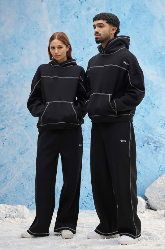 Black Contrast Stitch Set