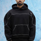 Black Contrast Stitch Hoodie
