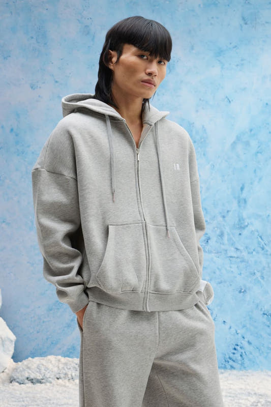 Grey Melange Everyday Zipper Hoodie
