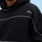 Black Contrast Stitch Hoodie