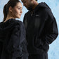 Black Washed Denim Hoodie