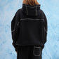 Black Contrast Stitch Hoodie