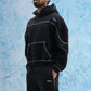 Black Contrast Stitch Hoodie