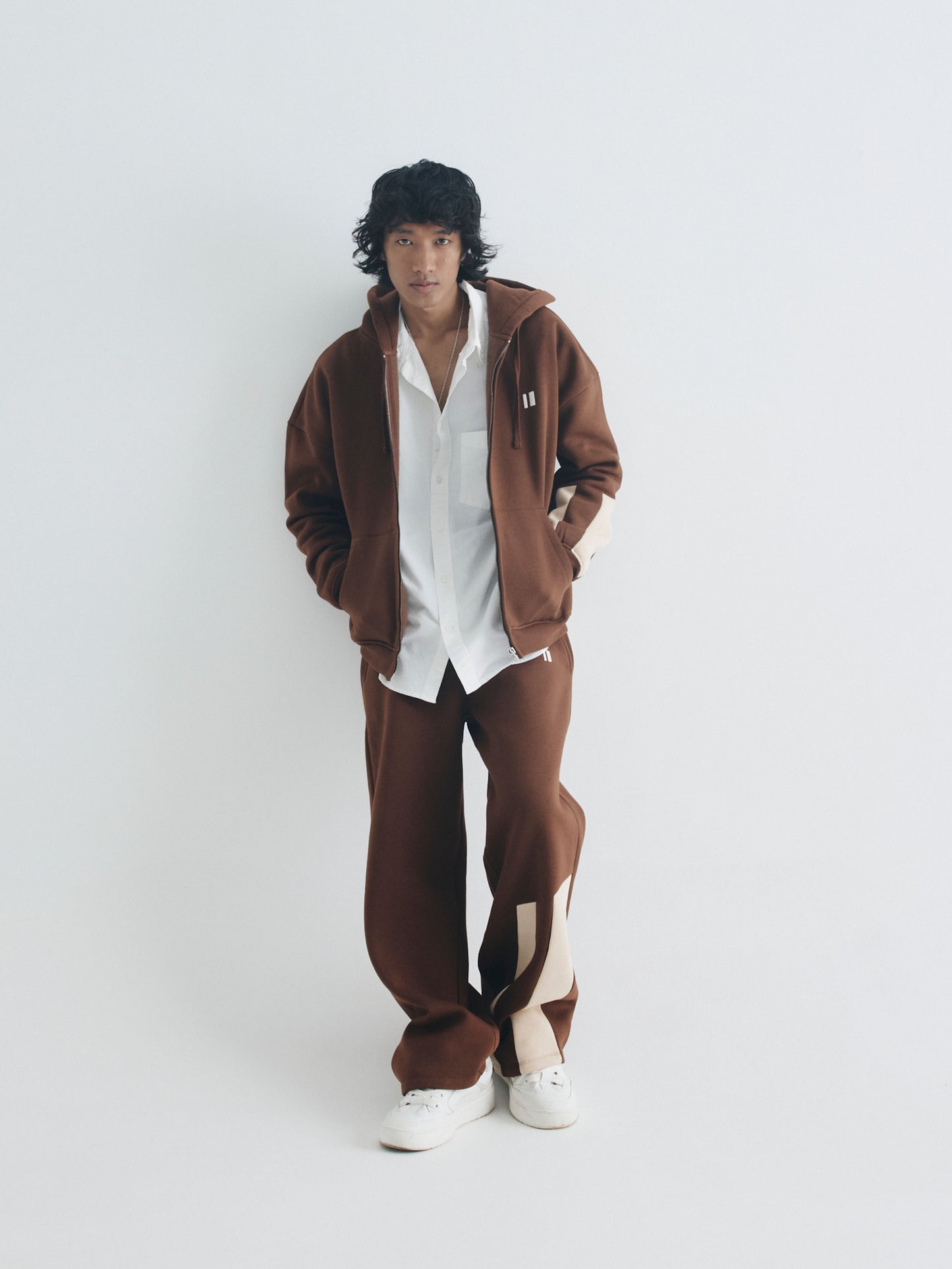 Mocha Everyday Zipper Hoodie + Sweatpants Set