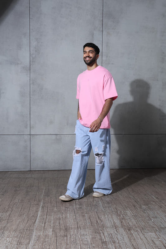 Chapter2Drip Basic Soft Pink solid t-shirt — view 2