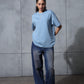 Basic pale Blue Solid Tshirt