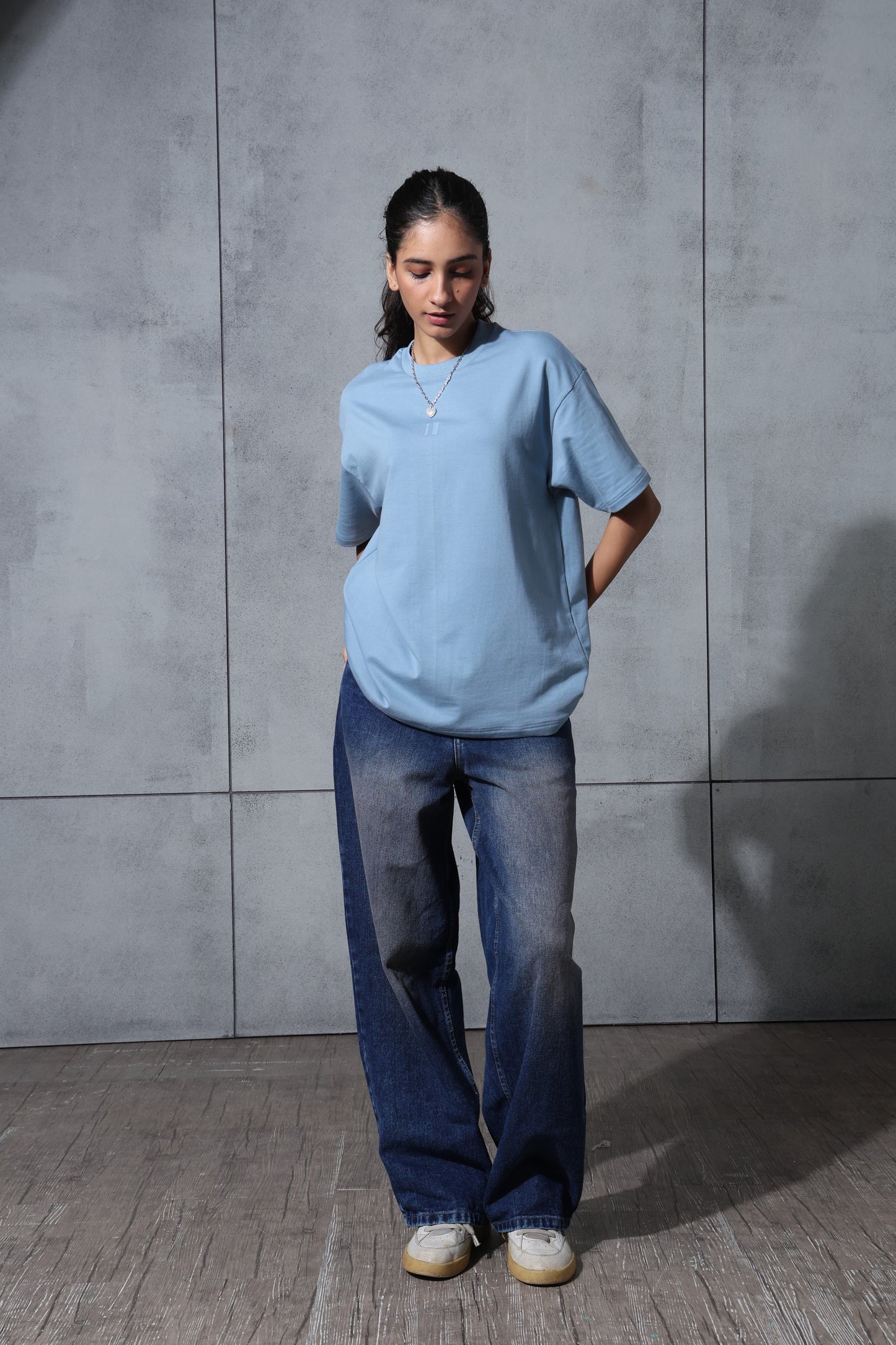 Basic pale Blue Solid Tshirt