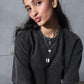 Charcoal baggy crop tee