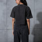Charcoal baggy crop tee