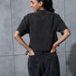 Charcoal baggy crop tee