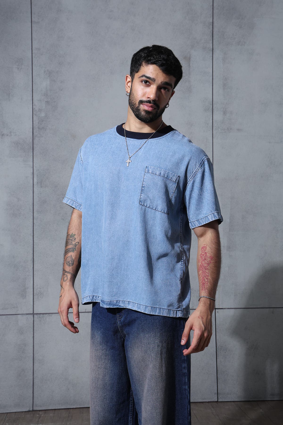 Chapter2Drip Tencel denim t-shirt