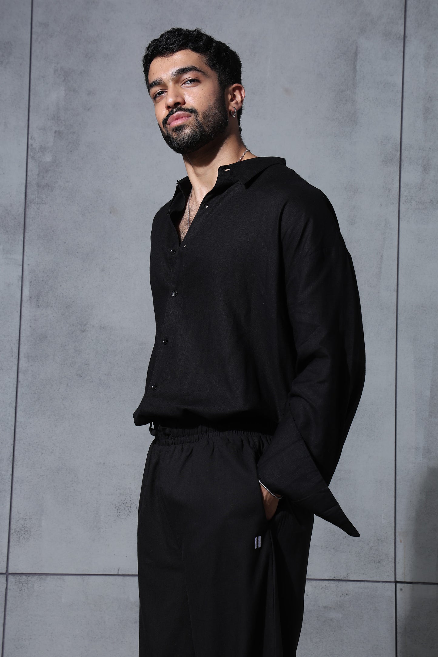 Black Linen Co-Ord Set