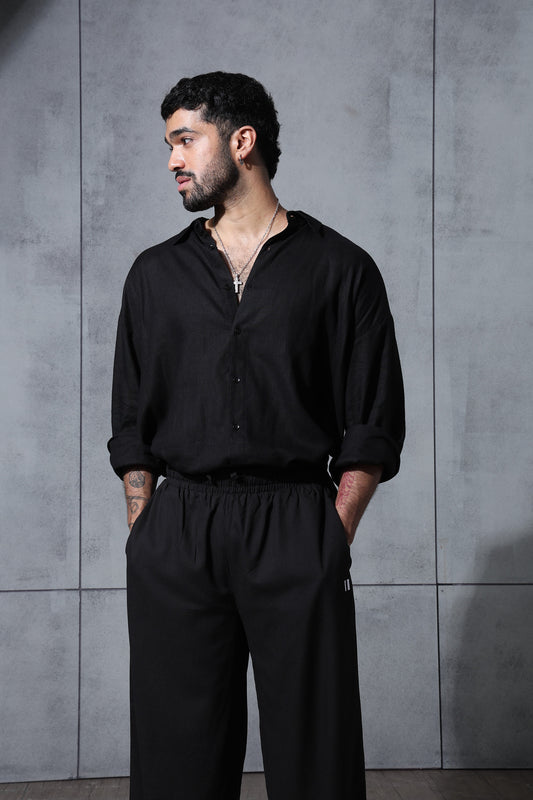 Chapter2Drip Black linen shirt — view 3