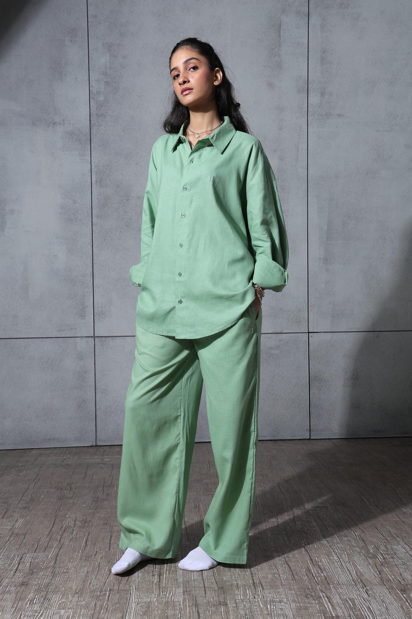 Chapter2Drip Matcha Mist linen co-ord set — view 2