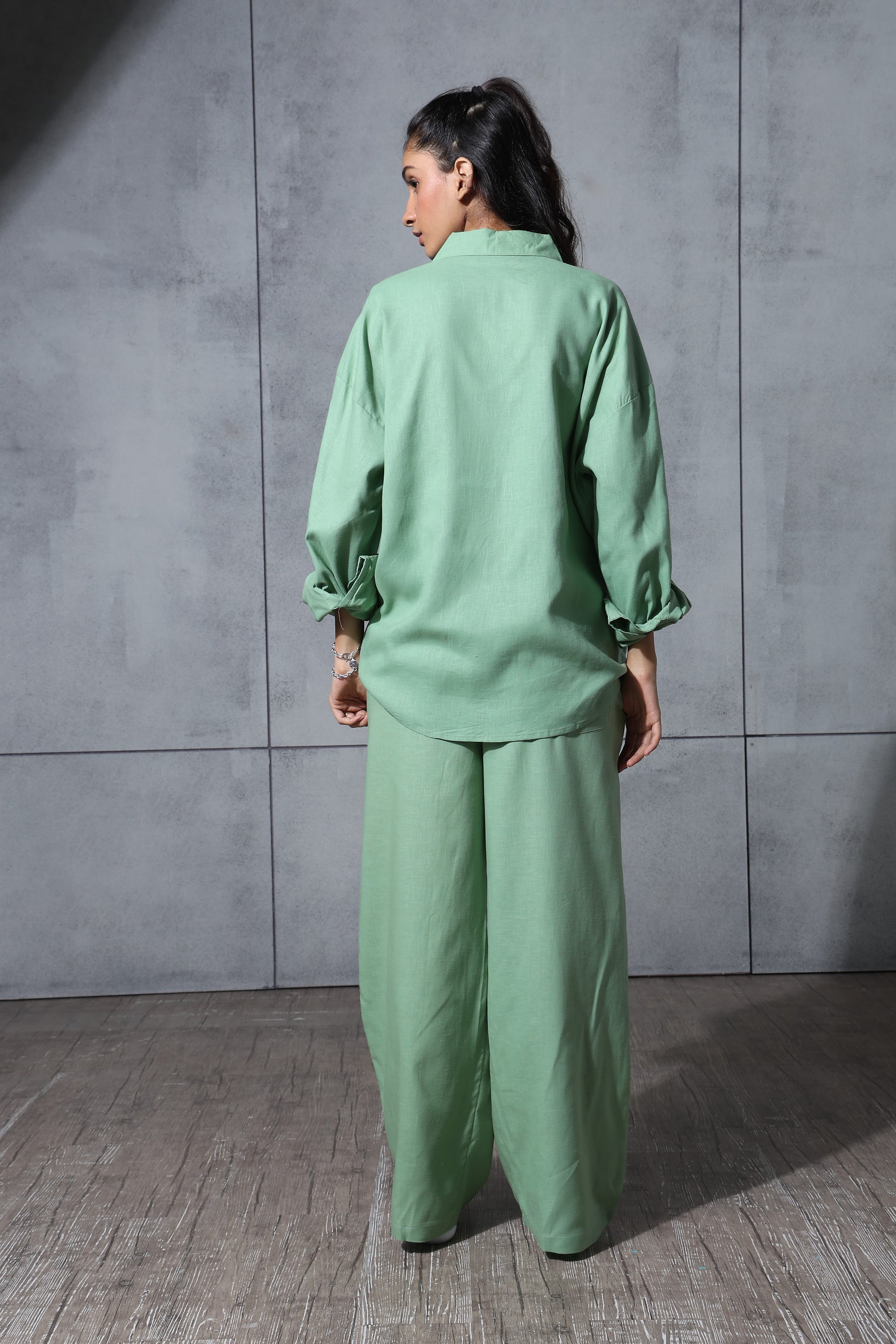 Chapter2Drip Matcha Mist linen pants — view 5