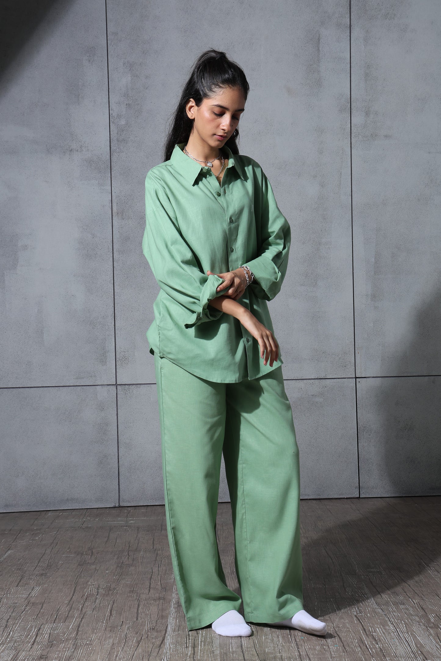 Chapter2Drip Matcha Mist linen co-ord set — view 4