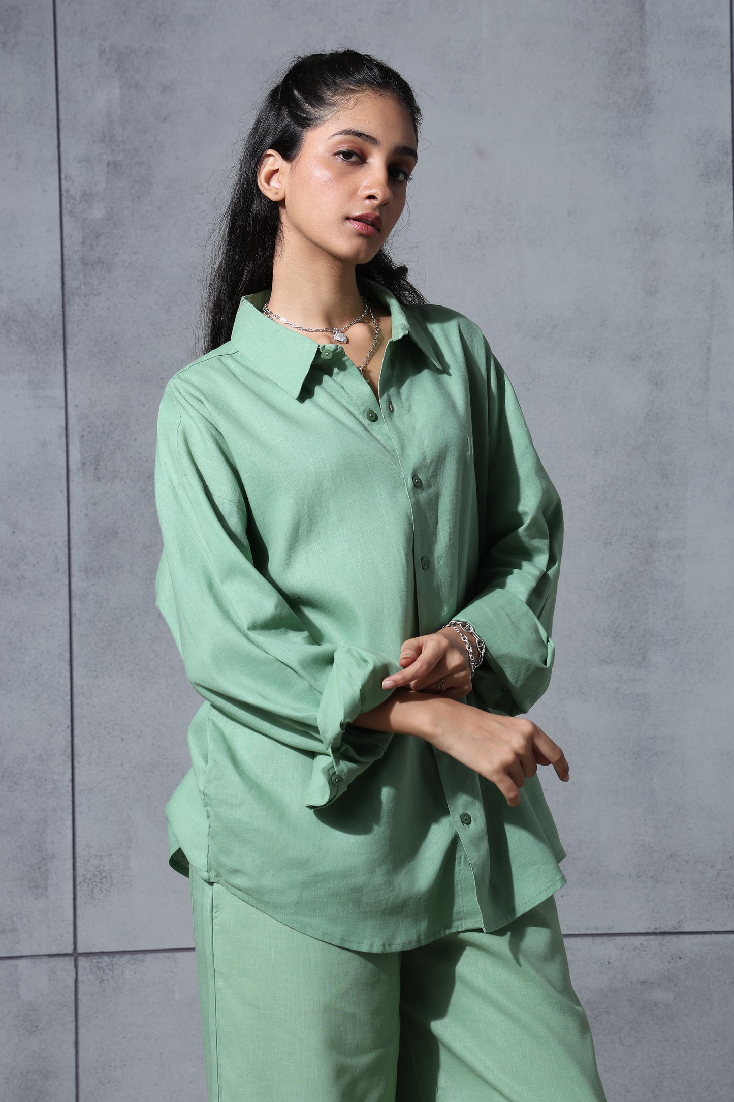 Chapter2Drip Matcha Mist linen co-ord set — view 5