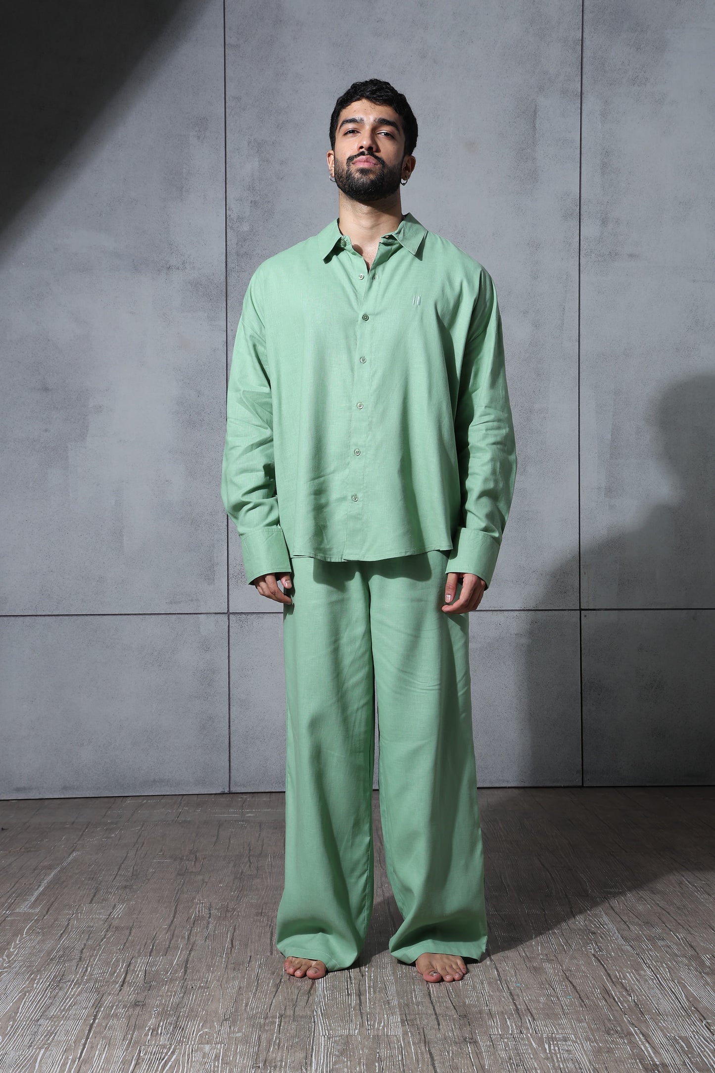 Chapter2Drip Matcha Mist linen co-ord set