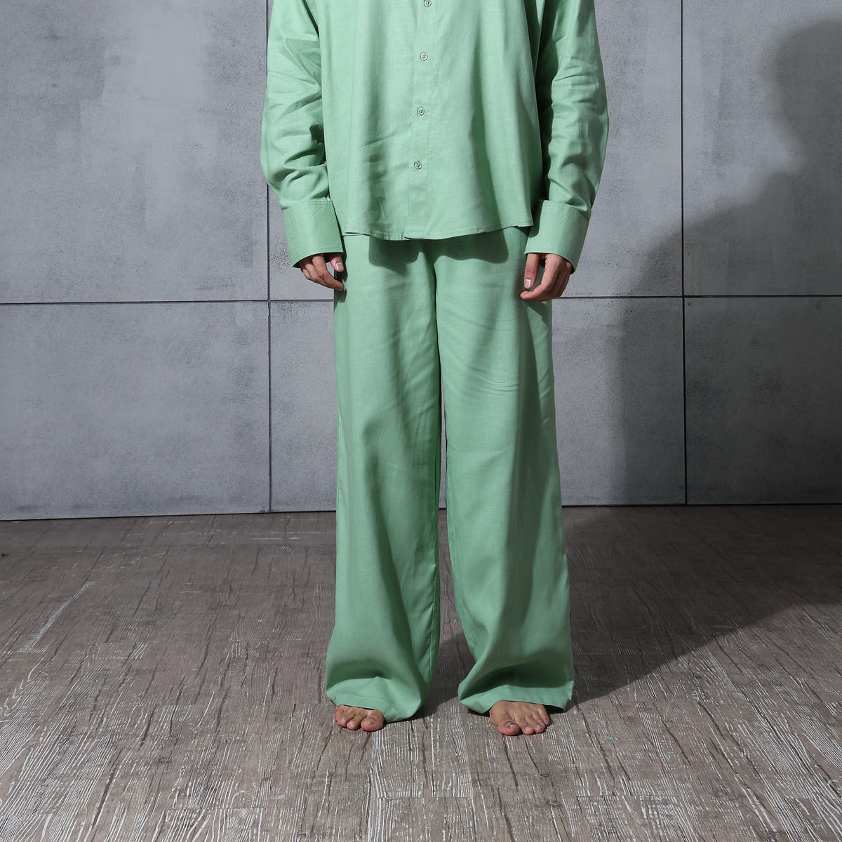Chapter2Drip Matcha Mist linen pants