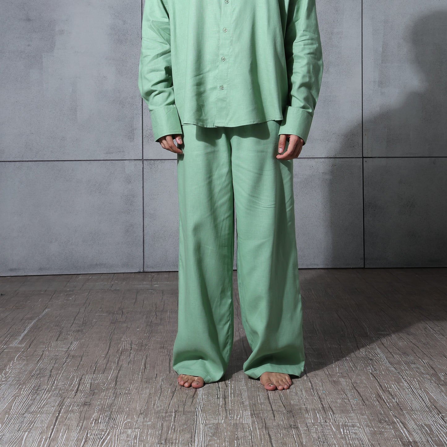 Chapter2Drip Matcha Mist linen pants