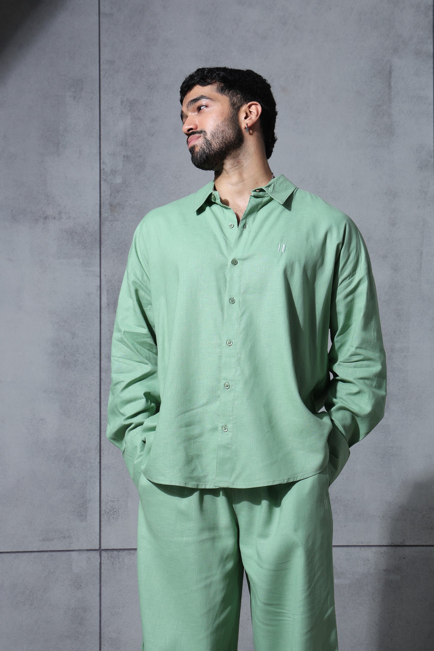 Chapter2Drip Matcha Mist linen co-ord set — view 3