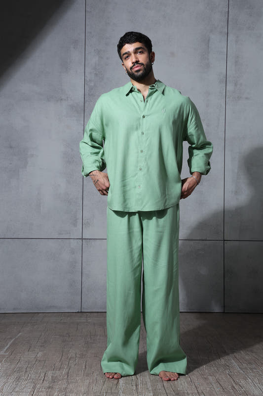 Chapter2Drip Matcha Mist linen pants — view 2