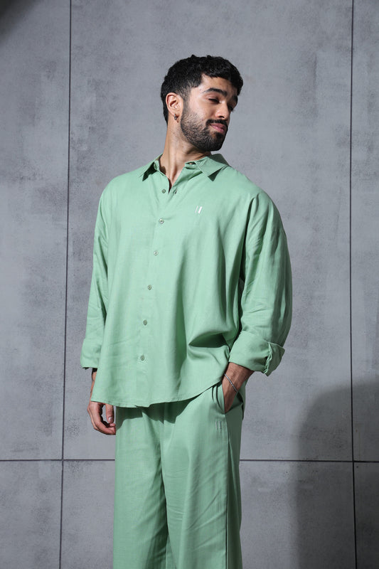 Chapter2Drip Matcha Mist linen shirt — view 2