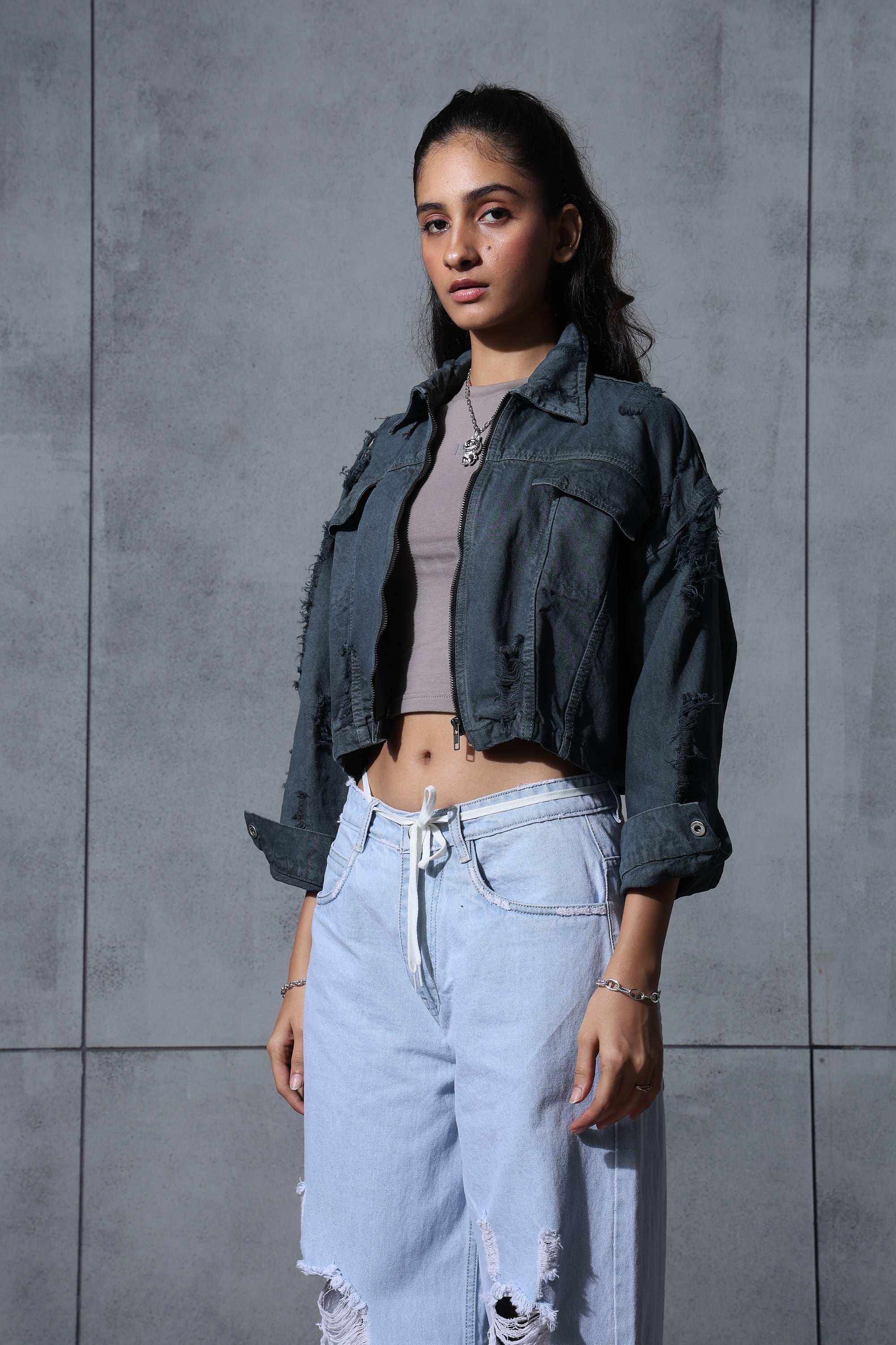 Olive Cropped Jacket
