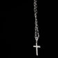 Sterling Silver Cross Pendant with Lab-Grown Diamonds
