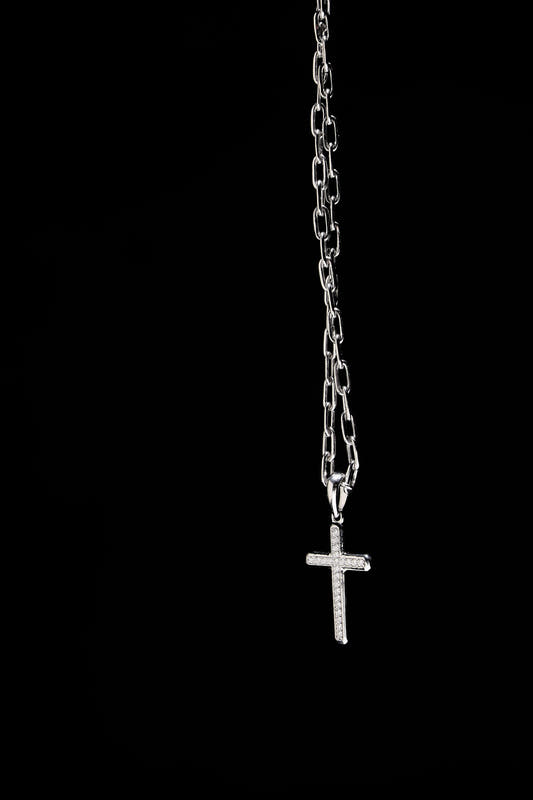 Chapter2Drip sterling silver cross pendant with lab-grown diamonds — view 2