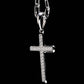 Sterling Silver Cross Pendant with Lab-Grown Diamonds