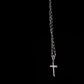 Sterling Silver Cross Pendant with Lab-Grown Diamonds