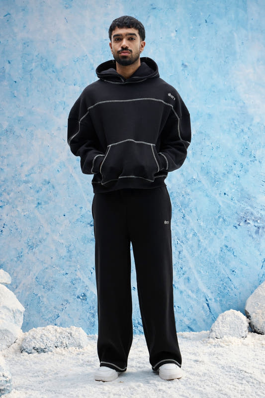 Black Contrast Stitch Sweatpant